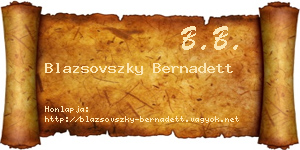 Blazsovszky Bernadett névjegykártya
